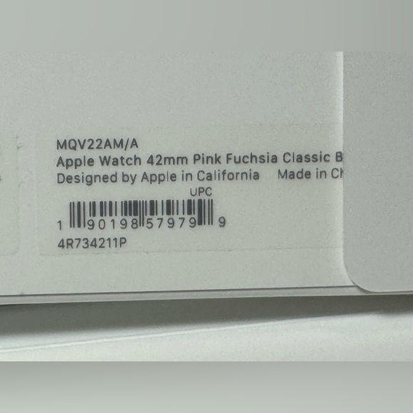 New Apple Watch OEM Classic Buckle Leather Strap Pink Fuchsia 42MM - Picture 6 of 7